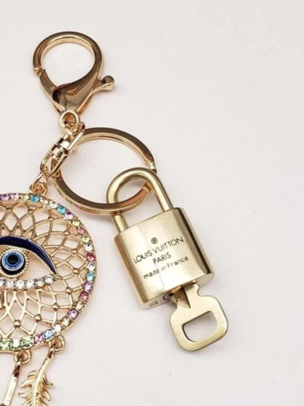 Louis Vuitton Gold Padlock 🔑 Authentic LV Unbranded Keychain Bag Charm